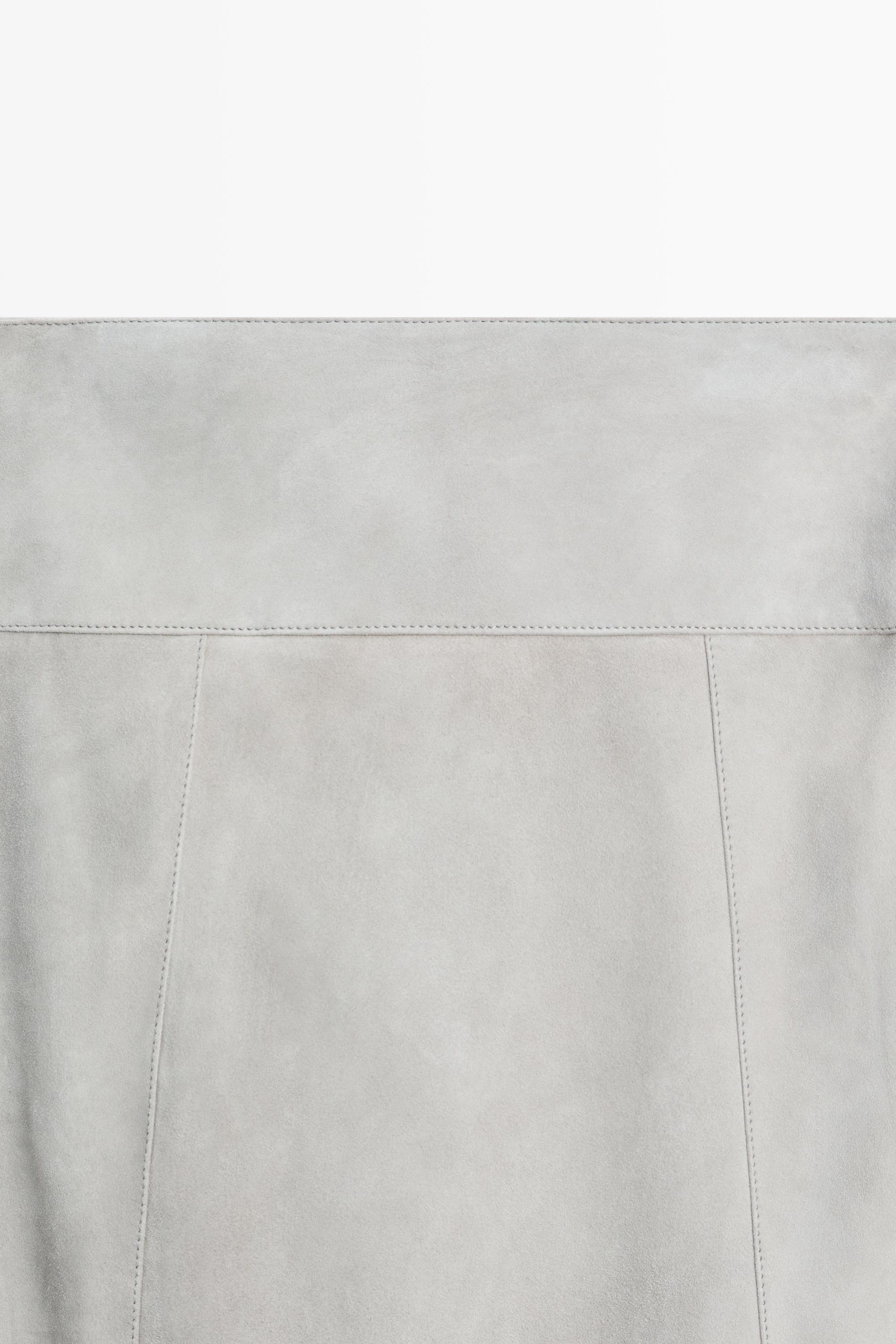 Suede leather sash skirt